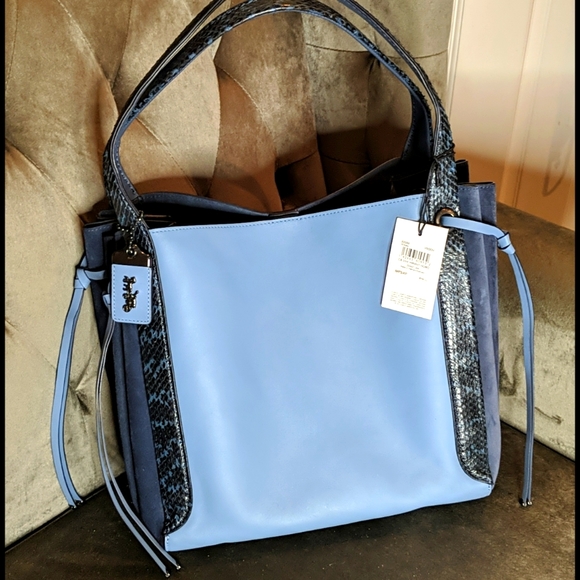 NWT: Coach Mixed Leather & Snake Harmony Carryall - Picture 2 of 12